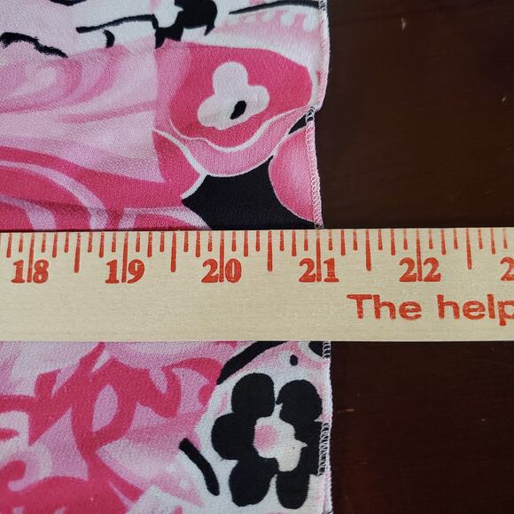 Vtg 90s Y2K La Khaki Floral Asymmetrical Babydoll Top Sz L Pink Fairy Clueless - Picture 11 of 11